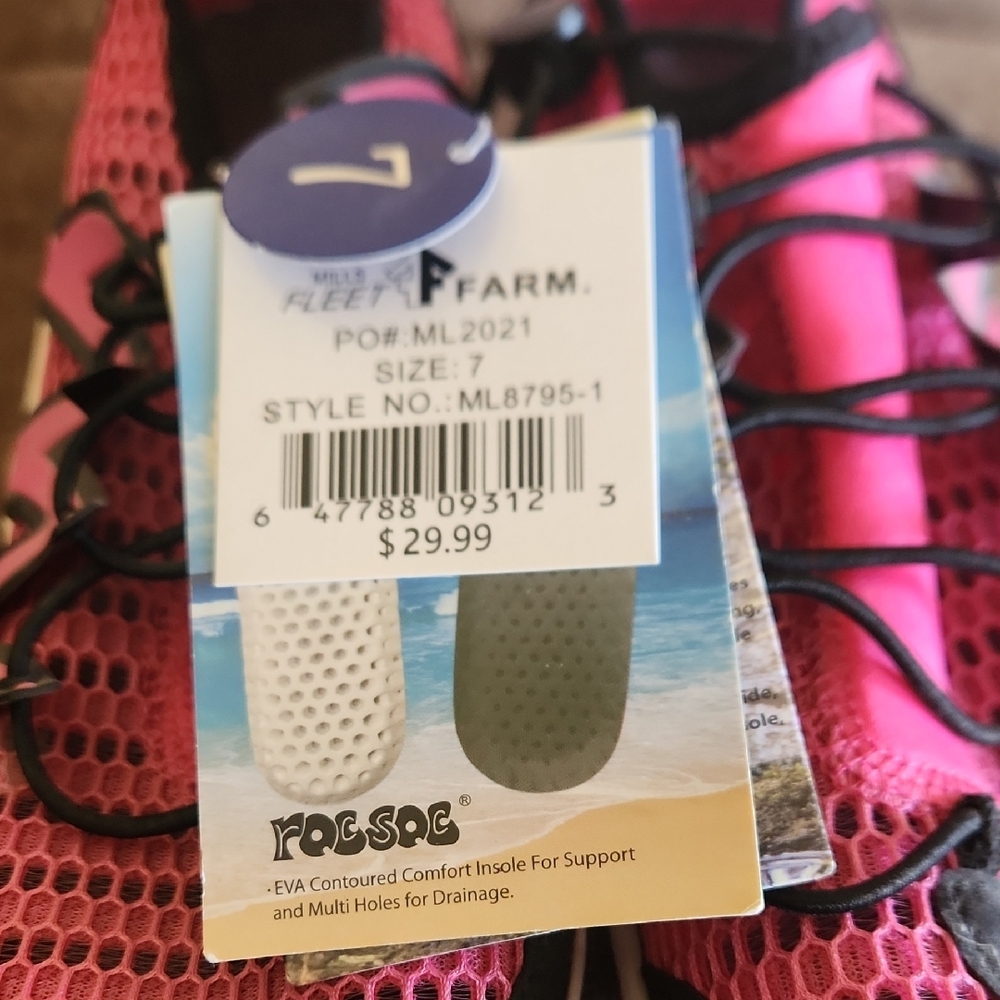 Women's Pink Mesh Athletic Water Shoes with Quick-Lock Lacing - Picture 3 of 4